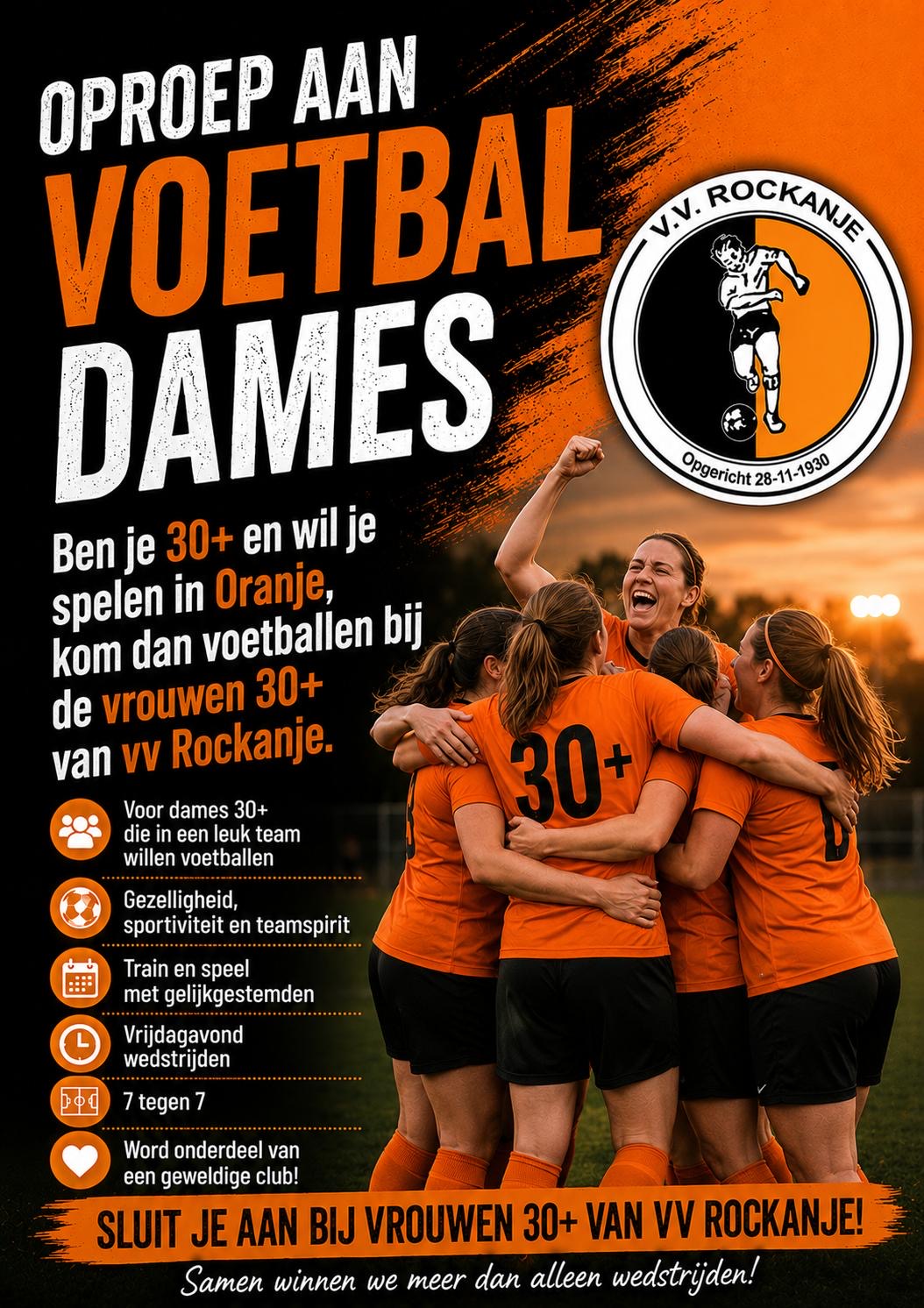 Oproep aan voetbaldames 30
